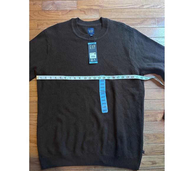 Gap Mens Sweater in Java Brown NWT Ribbed Seed Stitched - Picture 5 of 9